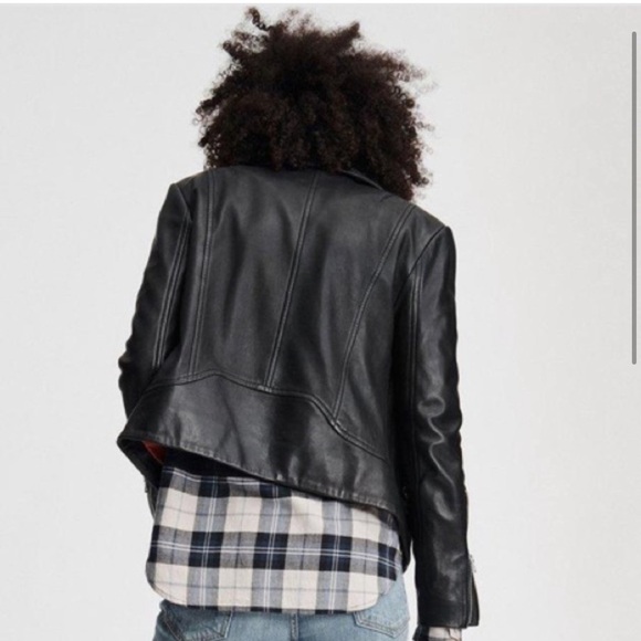 Rag & Bone Mack Lamb Leather Moto Jacket In Black New with Tags! - Picture 6 of 13